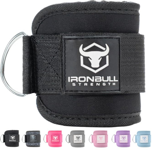 Women's Ankle Strap for Cable Machines & Resistance Bands: Gym & Home Workout Cuff Attachment for Leg Extensions, Kickbacks, Hip Abductors - Booty Exercises - color: Black