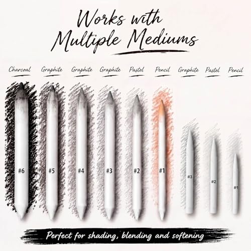 Fulmoon 84 Pcs Blending Stump and Tortillion Set Paper Art Blenders for Drawing Sketch Shading Pencil Oil Pastel Blender Tools Drawing Supplies for Artists Students and Beginners (Assorted) - style: Assorted