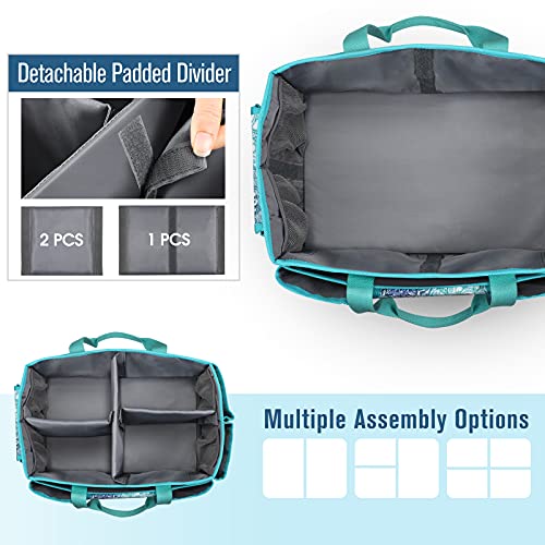 FINPAC Craft Storage Tote Bag with Pockets, Scrapbooking Carrying Case - color: *Emerald Illusions