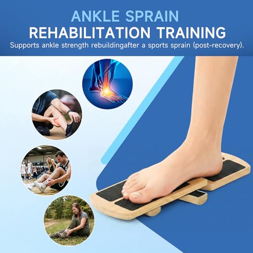 Ankle Balance Board Foot Strengthener - Single Leg Stability Trainer for Physical Therapy Exercise, Mobility Training and Sports Recovery with Toe Separators and Carry Bag