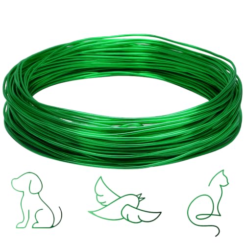 Luomorgo 14 Gauge Aluminum Craft Wire, Green, 100FT | Anodized, Bendable, Jewelry Making, DIY Crafts, Floral & Sculpting - color: Green, size: 14 Gauge