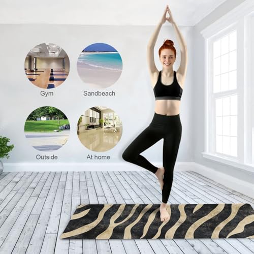 Yoga Mat with Bag Included, Non Slip Fitness Workout Mat, Foldable Suede Rubber Yoga Mat for Yoga Pilates and Fitness, 70.8" L x 26" W x 1mm - color: B189