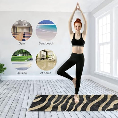 Yoga Mat with Bag Included, Non Slip Fitness Workout Mat, Foldable Suede Rubber Yoga Mat for Yoga Pilates and Fitness, 70.8" L x 26" W x 1mm - color: B189