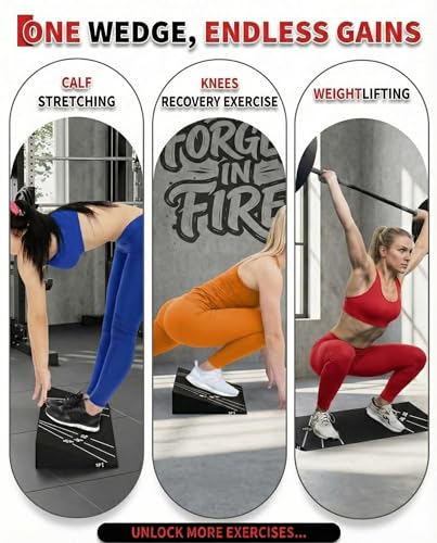 GarveeLife Squat ！ Block for Home Gym - 15/30/40° Multi-Angle Slant Board for Squats, Calf Stretching, Yoga & Therapy | Non-Slip EVA Foam, Lightweight & Portable Heel Elevator for Men & Women