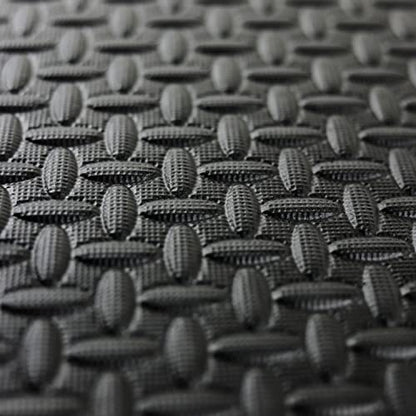 CAP Barbell Exercise Mat Interlocking Puzzle Mat, Diamond Plate Texture, Covers 12 Sq Ft, Black 12 x 12 x 1/2