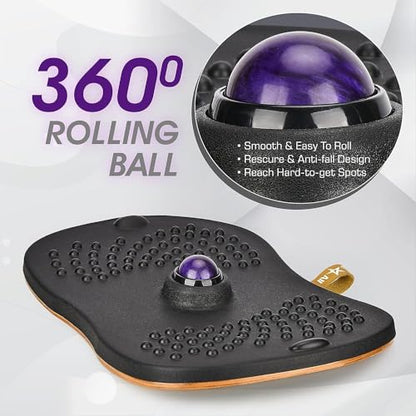 Yes4All Wobble Balance Board for Standing Desk/Anti-Fatigue Office Foam Pad - Standing Desk Mats, Rocker Board, Office Accessories, Wobble Board With Massage Ball - style: Upgraded Ver - Massage Roller Ball