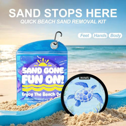Sand Remover for Beach Towels - Soft Quick Clean Mitt for Kids & Adults | Removes Sand in Seconds,Gentle on Skin,Reusable & Washable,Beach Vacation Essential,Perfect for Beach, Pool & Camping - color: Sea Turtle B
