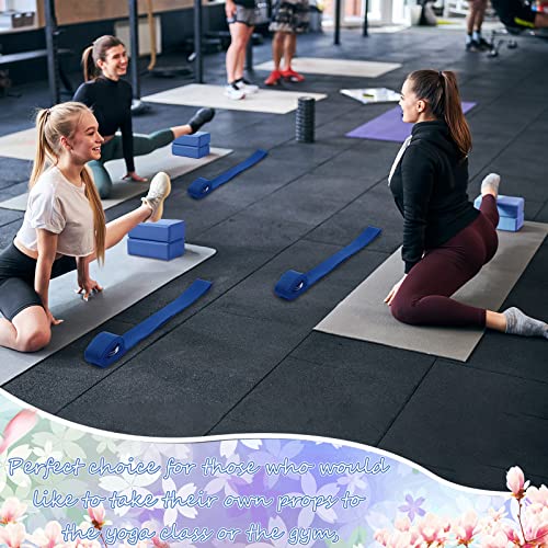 Outus 10 Sets Yoga Blocks and Straps Non-Slip EVA Foam Blocks with Metal D Ring Straps for Gym Exercise and Workout