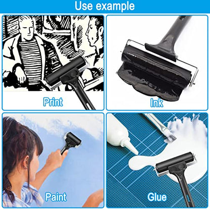 Rubber Roller, Ideal for Anti Skid Tape Construction Tools, Print, Ink and Stamping Tools (8-Inch, Black) - size: 8-Inch
