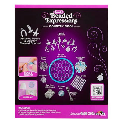 RoseArt Beaded Expressions Country Cool DIY Beaded Sun Catcher Craft Kit - Create Sparkling Country-Style Designs with Charms & Beads – Bead, Design & Display, Ages 8+ - style: Country Cool