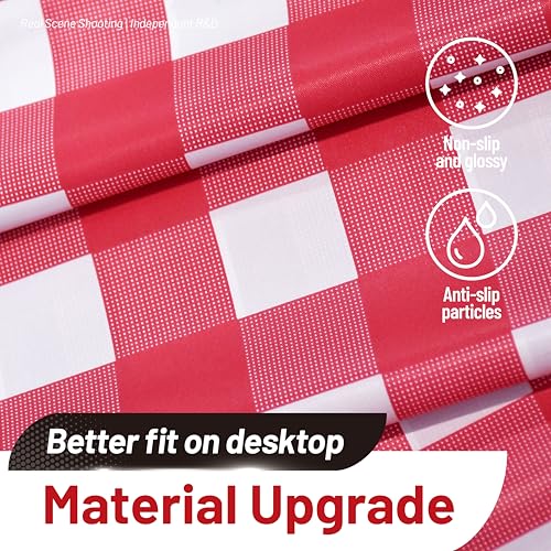Plastic Table Cloth, 310 Ft X 54 In Plastic Table Cover Gingham Tablecloth | Red and White Checkered Tablecloth Roll with Cutter PEVA Plastic Table Cloth Disposable for Backyard BBQ, Gathering, Buffet - color: Red Checkered, size: 3720" x 54" (Rectangular