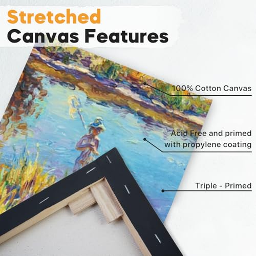 CONDA Black Stretched Canvas 11x14 inch 8 Pack Canvases for Painting, 100% Cotton, 8 oz Gesso-Primed, 5/8 Inch Profile Artist Canvas Value Bulk Pack for Acrylics, Oils Painting - size: 11"x14" 8 Pack