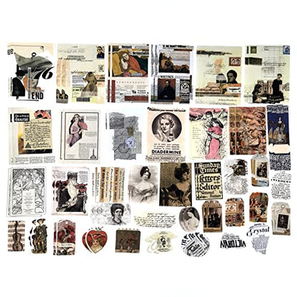 Esweny 200 Pieces Vintage Ephemera Scrapbooking Supplies Pack for Decoupage, Collage Craft, Notebooks, Album, Planners, Paper Scrapbook Stickers Kit (Retro) - style: Retro