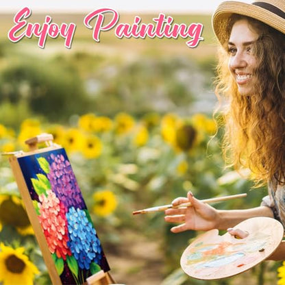 Motipuns 72 Pcs Paint and Sip Kit for Adults 12 Set 8''x10'' Pre Drawn Canvas for Painting with Easels Apron Brushes Palette Printed Canvas Bulk for DIY Birthday Gifts Date Night Party(Flower) - style: Flower