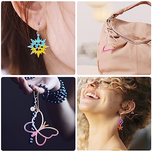 Attuslla Earring Resin Molds Silicone Butterfly Jewelry Making Earring Molds Pendant Casting Resin Epoxy Molds with Jump Rings for DIY Jewelry Making, Pendant, Earrings - color: Style 7