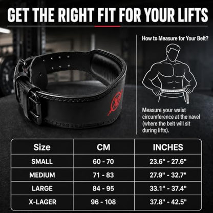 Weight Lifting Belt for Squat Deadlift Powerlifting Gym - color: Black/Red, size: Medium