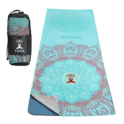 MoKo Yoga Towel, Non-Slip Hot Yoga Mat, 74.4 x 27.4 in - color: Lotus