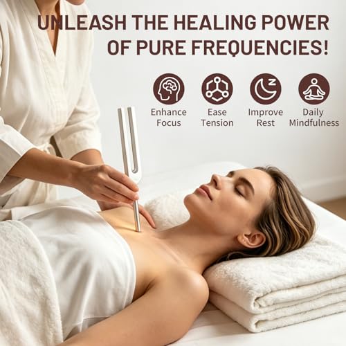 Healing Tuning Fork Set –Includes 128Hz, 136.1Hz, 256Hz, 384Hz Weighted and Unweighted,with Activator & Wooden Mallet,Tuning Fork Set for Meditation, Yoga, and Chakra Energy Therapy