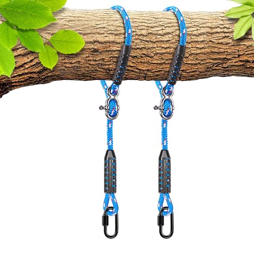 SELEWARE 3ft Tree Swing Rope, Adjustable Hammock Straps Hanging Kit | Quick Easy Installation, Fits Tree Branches, Blue 2 Pack, Ideal for Indoor Outdoor Use, Camping, Hammock Chairs and Swings - color: Blue-2 Pack, size: 3ft