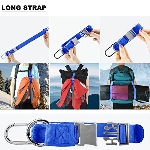 ZINZ Elastic Jacket Gripper Travel Strap with D-Ring Hooks and Buckle, Suitcase Straps Belts Travel Accessories, Makes Your Hands Free - color: Blue