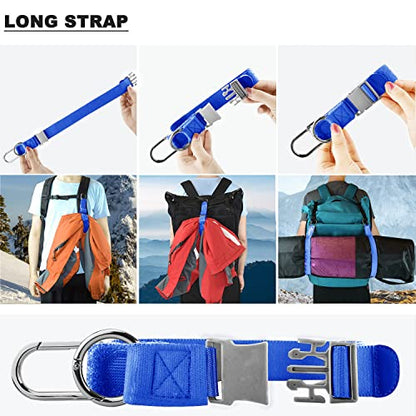 ZINZ Elastic Jacket Gripper Travel Strap with D-Ring Hooks and Buckle, Suitcase Straps Belts Travel Accessories, Makes Your Hands Free - color: Blue