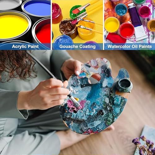 2 PCS Wooden Paint Palette Artist Palette Oil Paint Palette, Art Pallet for Painting Wood Palette (2, 7.8x11.8 inch)