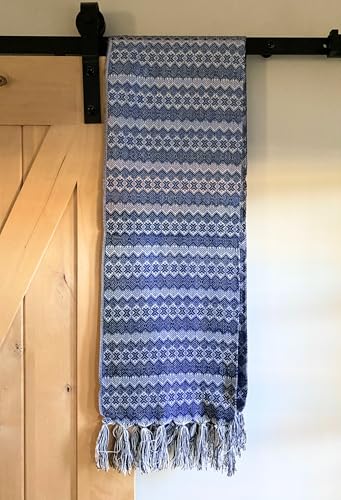 Del Mex Mexican Rebozo Shawl Blanket Doula - color: Blue/White, size: Regular (6 ft x 2.5 ft)