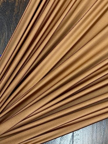 Premium Nylon Lulu Yoga Spandex Fabric - Ultra-Soft & Stretchy 4-Way Stretch Fabric by The Yard - Perfect for Activewear and Swimsuit Fabric, and More -1 Yard - 58 Inch Width (Caramel) - color: Caramel
