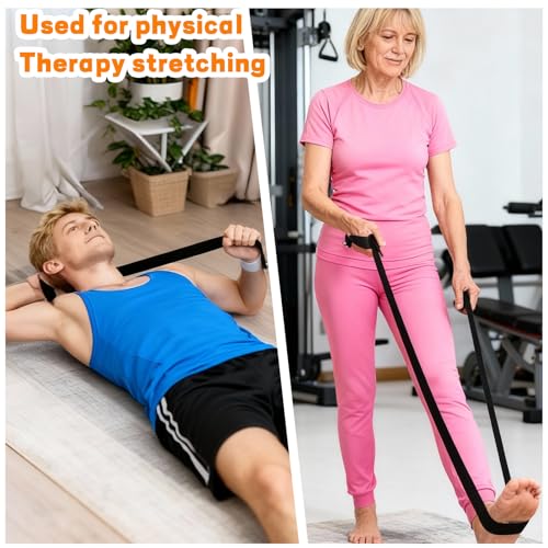 LANIAKEA 24PCS Yoga Strap for Stretching 6ft Exercise Adjustable Straps Yoga Belt with Adjustable D Ring Buckle for Pilates Gym Workouts Fitness Improves Sitting Posture