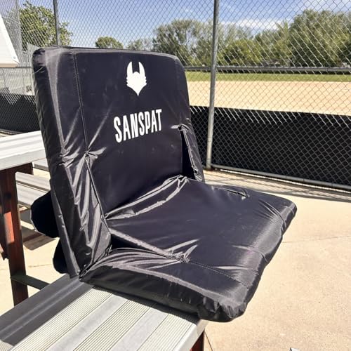 Stadium Seat with Back and Cushion: Regular 23” bleacher Chairs, Stadium Chairs on Hard Benches. Recommended for Extra Space Comfort, a Premium Chair for Bleachers