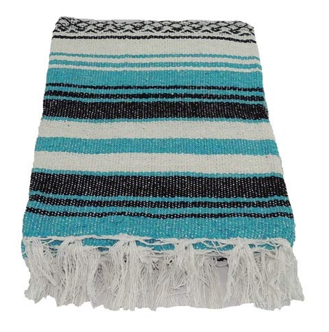 Kakaos Traditional Yoga Blanket. (Turquoise) - color: Turquoise