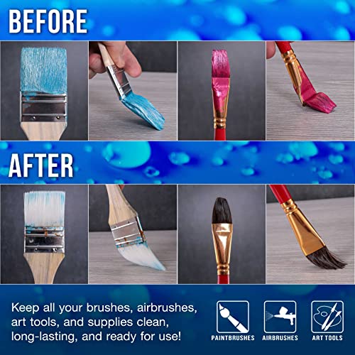 U.S. Art Supply Brush Cleaner and Restorer, 4 Ounce Bottle | Cleans Paint Brushes, Airbrushes, Art Tools - Cleaning Solution to Remove Dried On Acrylic, Oil and Water-Based Paint Colors - size: 4 Fl Oz (Pack of 1)