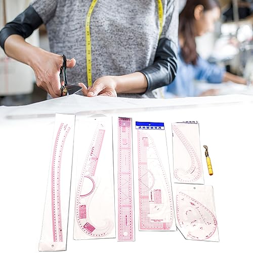 7PCS French Curve Ruler Set, High Accuracy Complete Tools Hip Curve Ruler with Scale, Sewing Ruler | Sewing Tools | Sewing Rulers | Craft Ruler for Beginners Tailors Pattern