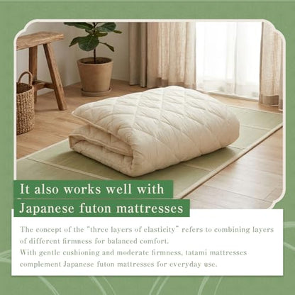 BJDesign Japanese Tatami Mat, Foldable Igusa Rush Grass Floor Mat Twin XL - size: Twin XL