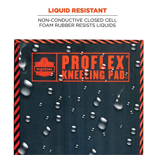 Ergodyne ProFlex 385 Kneeling Pad, Foam Knee Cushion, Water Resistant Kneeling Mat, 16" x 28" x 1",Black,Large - color: Black, size: Large