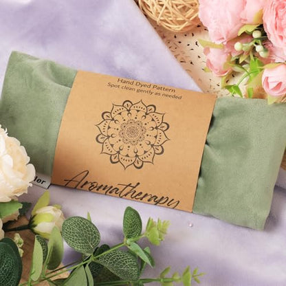 Hihealer Lavender Eye Pillow for Sleeping, Weighted Eye Mask for Spa, Yoga - color: Velvet Green 4 Pack