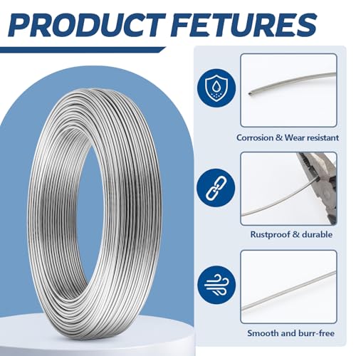 Pelopy 304 Stainless Steel Armature Wire Bendable Sculpting, Silver, 12 Gauge,100ft - size: 12 Gauge,100ft