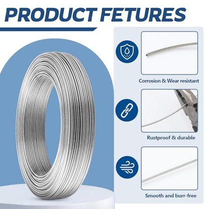 Pelopy 304 Stainless Steel Armature Wire Bendable Sculpting, Silver, 12 Gauge,100ft - size: 12 Gauge,100ft