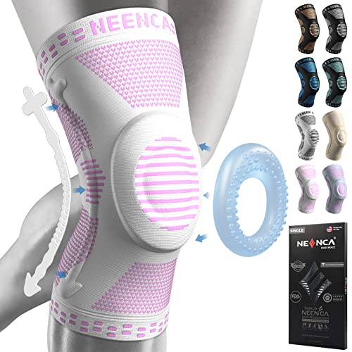 NEENCA Professional Knee Brace, Medical Knee Support for Women & Men Relief - color: Pink White, size: Small