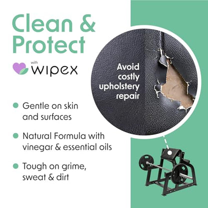 Wipex Fitness Wipes Bucket Refill Roll - EWG Verified - Plant-based Fitness Equipment Wipes, Lemongrass, Eucalyptus & Vinegar to Clean Surfaces, Yoga Mat & Gym Cleaner and Peloton Bikes, 400 Count - size: 1 Count (Pack of 400)