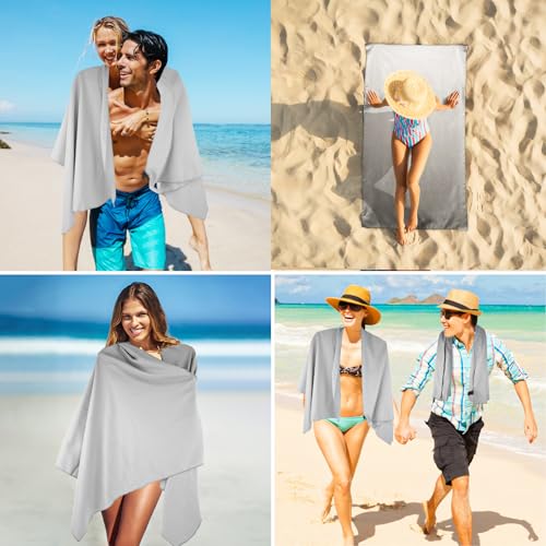 Camping Towel XL Size Microfiber Quick Dry for Men Women Hiking Beach Swimming Pool Travel Body Yoga Mat Towels(Light Grey, 1 Pack XL) - color: Light Grey, size: 1 Pack XL