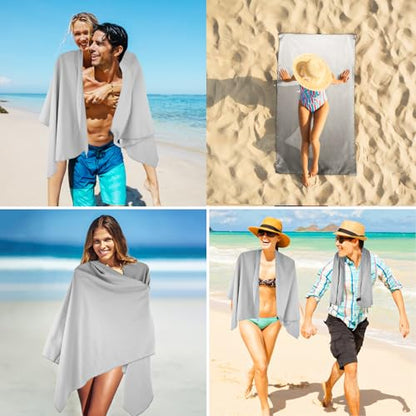 Camping Towel XL Size Microfiber Quick Dry for Men Women Hiking Beach Swimming Pool Travel Body Yoga Mat Towels(Light Grey, 1 Pack XL) - color: Light Grey, size: 1 Pack XL