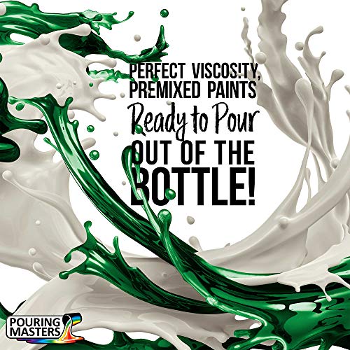 Pouring Masters Forest Green Ready to Pour Acrylic Pouring Paint - Premium 8-Ounce Pre-Mixed Fluid Acrylic Paint - Fluid Art Supplies for Canvas, Wood, Paper, Tile & Rocks - color: Forest Green