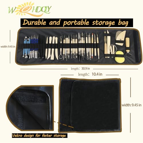 WQHDQLY 45PCS Pottery Tools, Practical Polymer Clay Sculpting Tools Kit, Air Dry Clay Tools Set for Adults, Pottery Craft, Carving, Dotting, Shaping, Molding, Modeling,Drawing