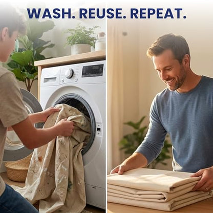 Tarps Now 15x20 ft Premium Heavy Duty Canvas Drop Cloth for Painting - Reusable Painter Tarp, 100% Cotton Fabric Floor Cover & Furniture Protection, Washable Paint Drop Cloth - size: 15' x 20'