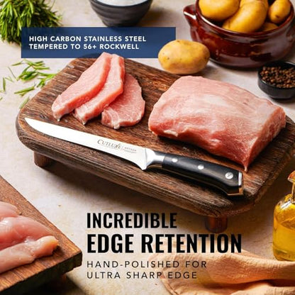 Cutluxe Carving Knife Set, Brisket Slicing & Boning Knife for Meat & BBQ | Razor Sharp German Steel, Full Tang Ergonomic Handle – Grilling Gift for Men, Artisan Series - size: 2 Pcs BBQ Set