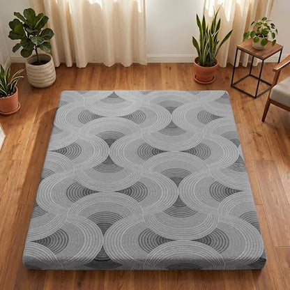 Japanese Floor Mattress,3.5"Thicken Futon Mattress Tatami Mat Queen - color: Ma1-grey Geometric, size: Queen (80" X 60")
