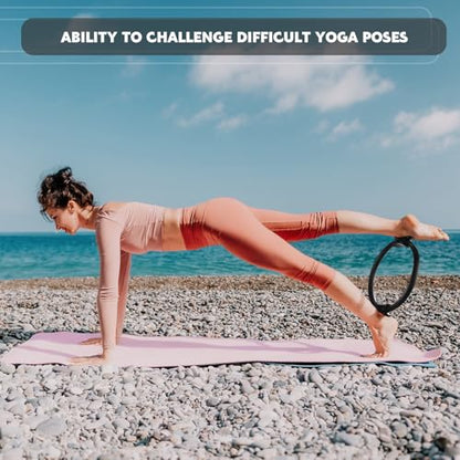 Syhood Pilates Ring 11. 81 Inch Pilates Circle Yoga Ring Magic Lightweight Flexible Workout Equipment for Fitness Physical Therapy Resistance Exercise Arms Legs - color: Grey,Black