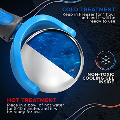PRIME Fitness Cold Massage Roller Ball | Cold Therapy | Ice Roller Ball with Handle | cryo Stick | Relieve Muscle Pain (Blue) - color: Blue