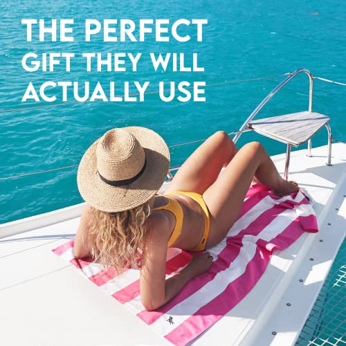 Dock & Bay Quick Dry Beach Towel - Cabana - Phi Phi Pink - Extra Large | Sand-Resistant, Includes Travel Bag, Lightweight & Compact, 100% Recycled DryQ Fabric, Extra Large (200x90cm, 78x35") - color: Cabana - Phi Phi Pink, size: Extra Large (200x90cm, 78x